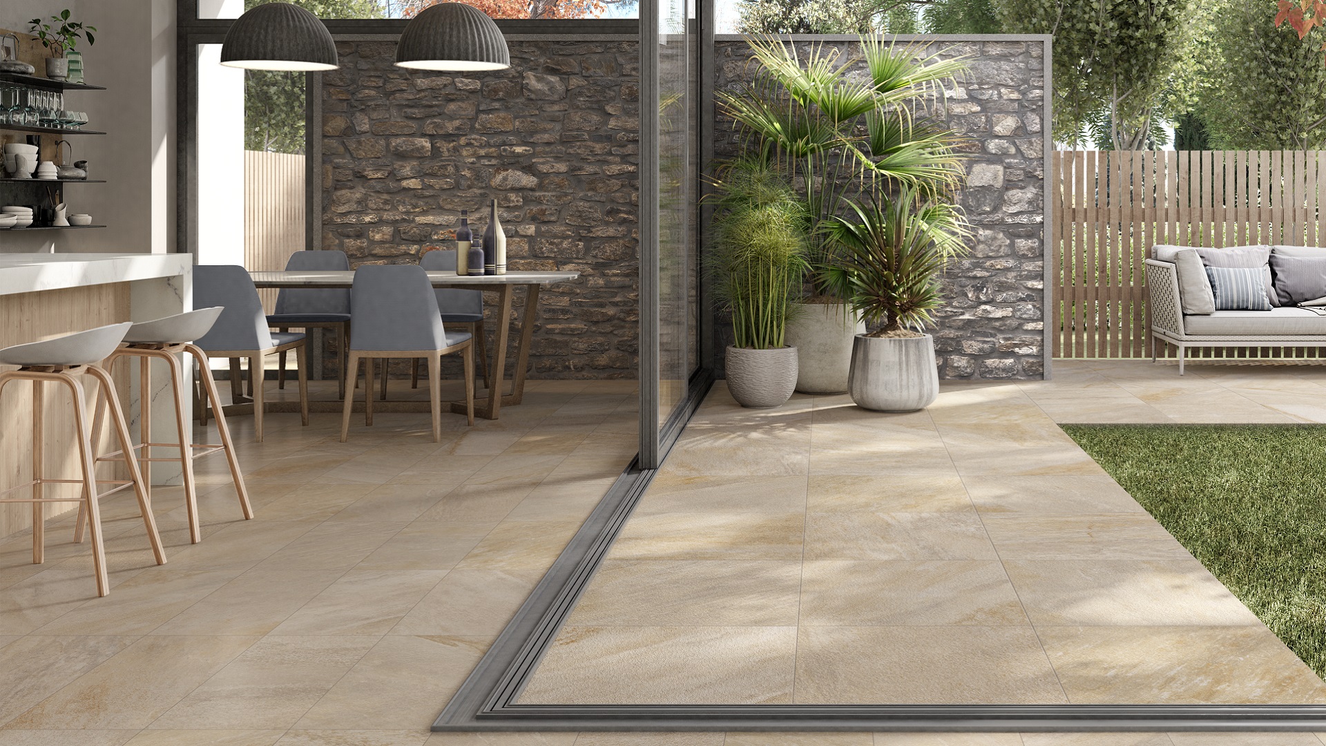 Pavimento esterno effetto pietra