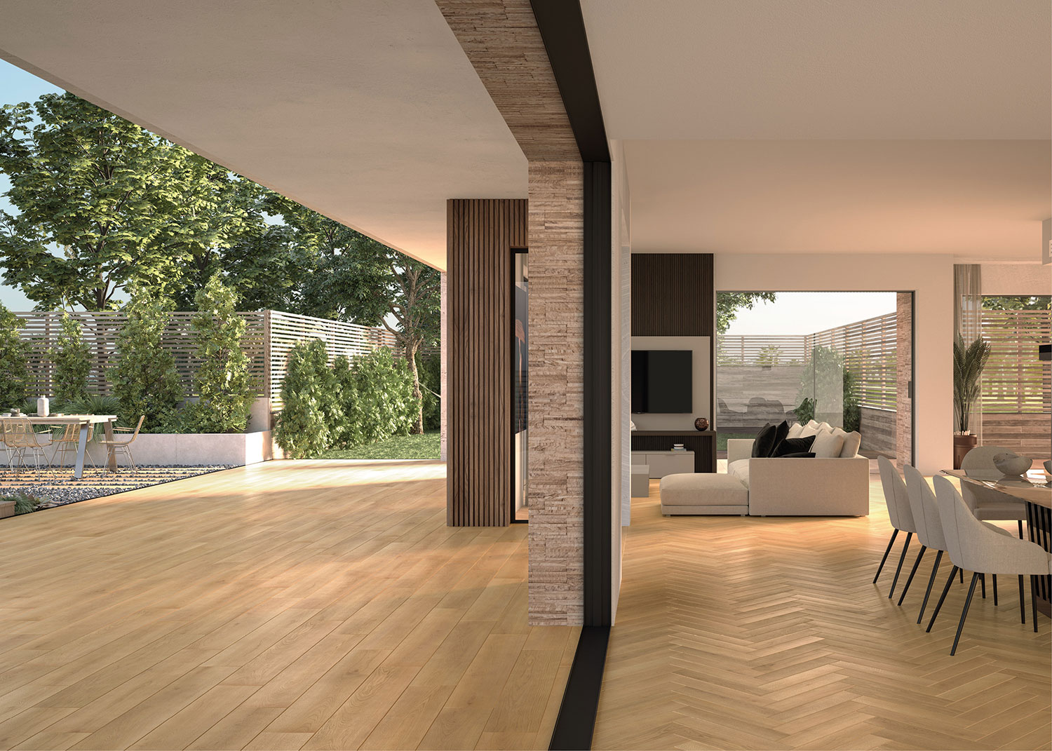 Pavimento per interni ed esterni effetto legno